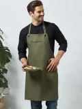 'Barley' Contrast Stitch Sustainable Bib Apron