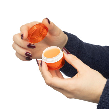 Balsamo per labbra in vasetto trasparente colorato in AS Malik