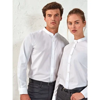 Banded Collar 'Grandad' Long Sleeve Shirt