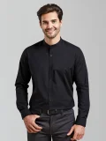 Banded Collar 'Grandad' Long Sleeve Shirt
