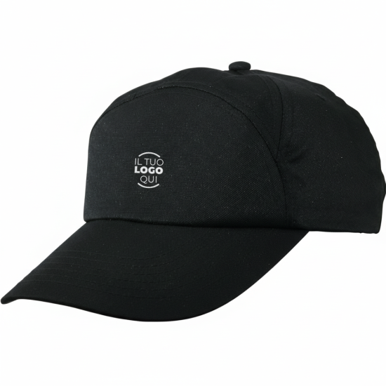 Berrettino Actiwear nero con fibbia in plastica e design compatto