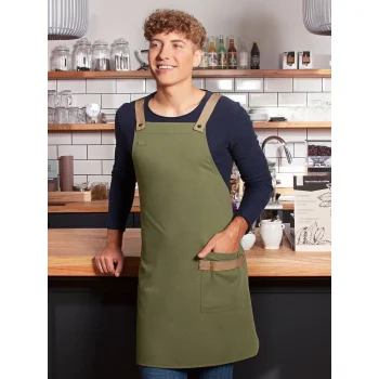 Bib Apron With Crossed Ribbons
