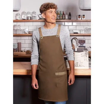 Bib Apron With Crossed Ribbons