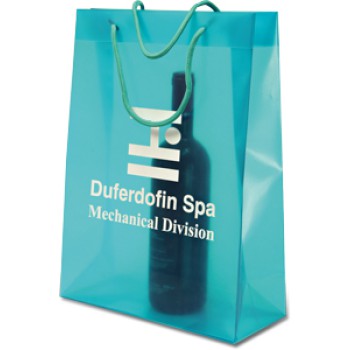 Borsa  shopping translucida in colore verde pratica ed elegante.