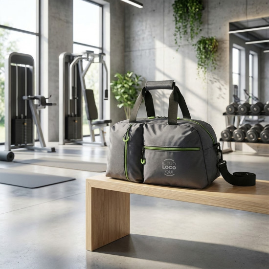 Borsa sportiva in nylon 420D con tracolla e doppi manici