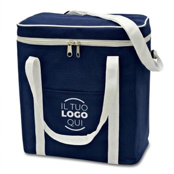 Borsa termica con tasca frontale e tracolla regolabile in poliestere 600 D