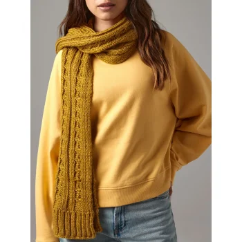 Cable Knit Melange Scarf