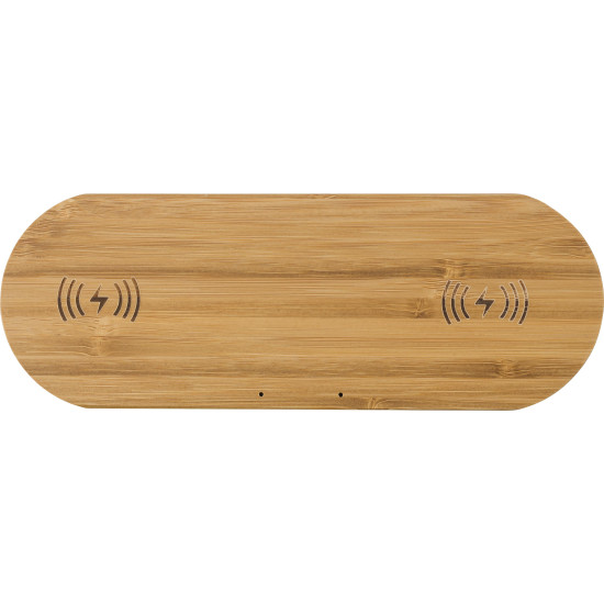 Caricatore wireless doppia posizione in bamboo Tatum