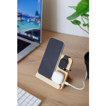 Caricatore wireless Tribu | Bambù riciclato | 3 in 1