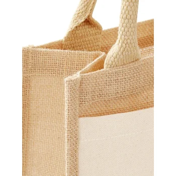 Cotton Pocket Jute Midi Tote