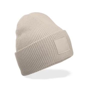Deep Cuffed Tonal Patch Beanie 
