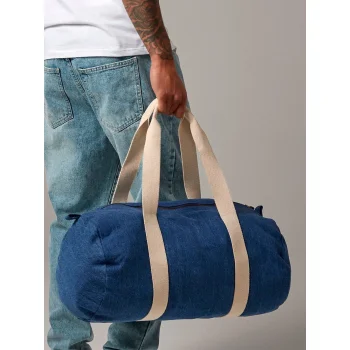 Denim Barrel Bag
