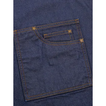 District Waxed Look Denim Bib Apron