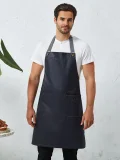 District Waxed Look Denim Bib Apron