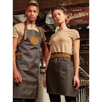 Division Waxed Look Denim Waist Apron