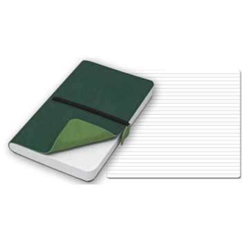 ELASTIC blocco 224 pg. con rigaggio, in vivella bicolore, con elastico. Astuccio di confezione.