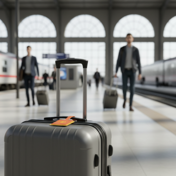 Etichetta da viaggio Reflexa in materiale Vivella bicolore