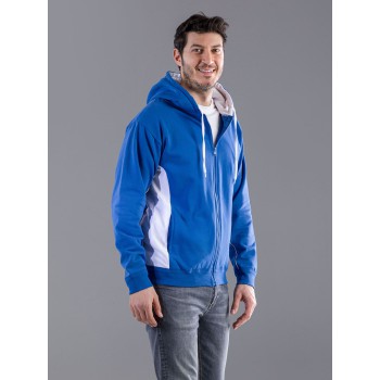 FELPA CAPP.ZIP BICOLORE 100%C