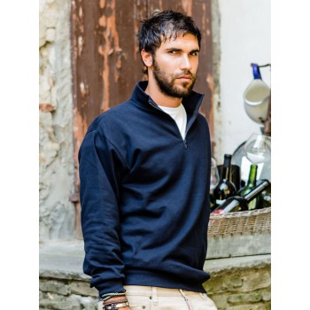 FELPA MEZZA ZIP 100% COTONE