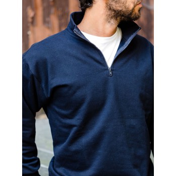 FELPA MEZZA ZIP 100% COTONE