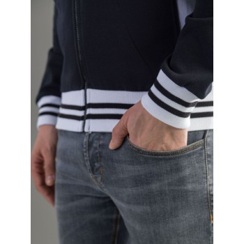 FELPA ZIP BICOLORE 100%C M.ITA