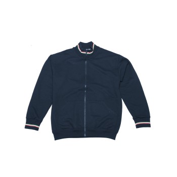 FELPA ZIP COSTINA CONTR.100%C