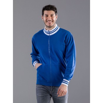 FELPA ZIP COSTINA CONTR.100%C