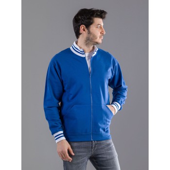 FELPA ZIP COSTINA CONTR.100%C