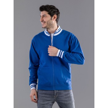 FELPA ZIP COSTINA CONTR.100%C