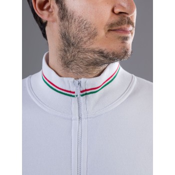 FELPA ZIP COSTINA CONTR.100%C