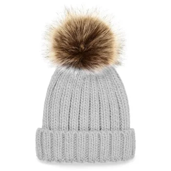 Fur Pom Pom Chunky Beanie