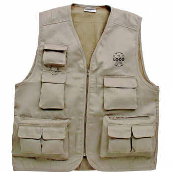 Gilet Actiwear in polycotton con tasche a zip