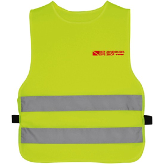 Gilet di sicurezza per bambini, con strisce catarinfrangenti conforme normativa EN471.