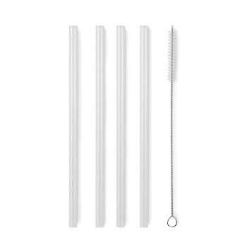 GLAW - Set di 4 cannucce di vetro riut