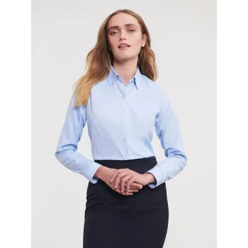 Ladies' Long Sleeve Tailored Herringbone Shirt