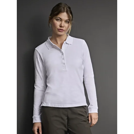Ladies Luxury Stretch Long Sleeve Polo