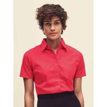 Ladies Poplin Shirt Short Sleeve