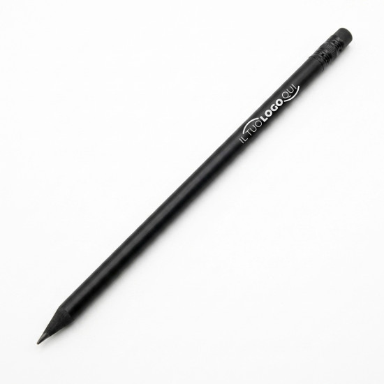 Matita HB in legno laccato nero con gomma nera