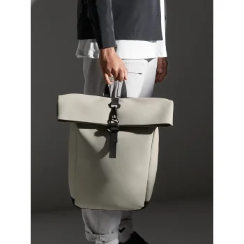 Matte PU Roll-Top Backpack