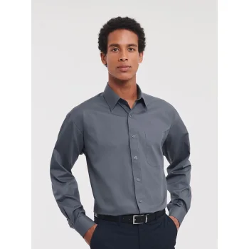 Men's Long Sleeve PolyCotton Poplin Shirt