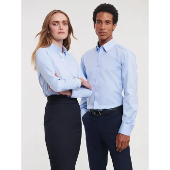 Men's Long Sleeve Tailored Herringbone Shirt