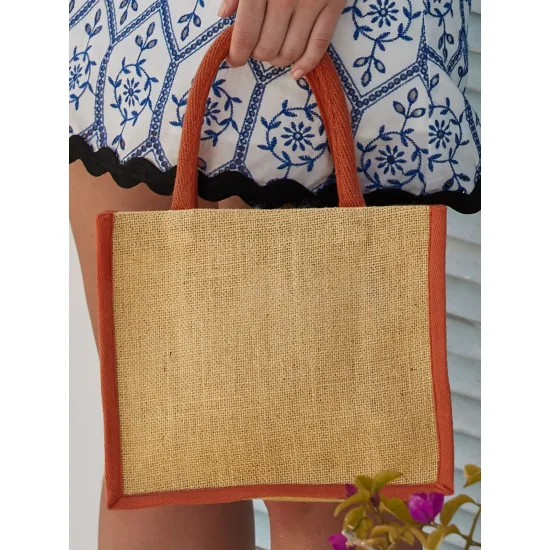 Natural Starched Jute Mini Gift Bag