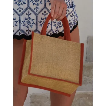 Natural Starched Jute Mini Gift Bag