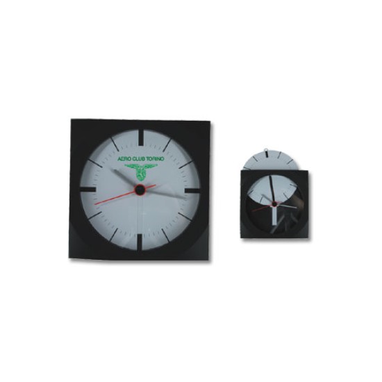 Orologio da parete cornice in plastica nera quadrante intercambiabile