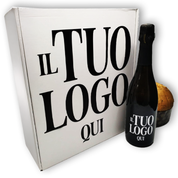 PANETTONE CON BOX PERSONALIZZATO + PROSECCO