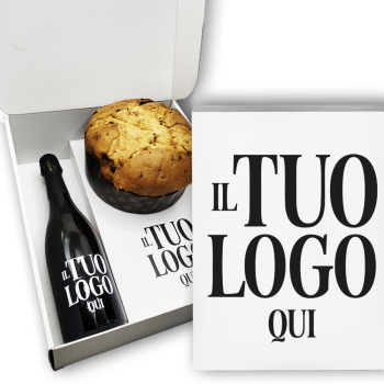 PANETTONE CON BOX PERSONALIZZATO + PROSECCO
