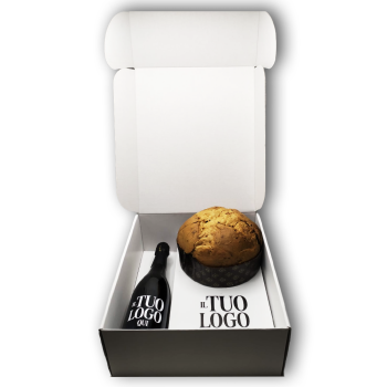 PANETTONE CON BOX PERSONALIZZATO + PROSECCO