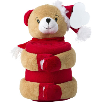 Peluche Cervo con coperta in pile, a tema natalizio Andrew