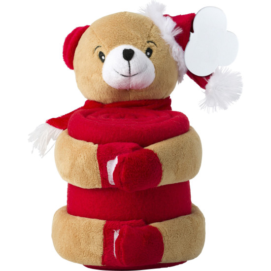 Peluche Cervo con coperta in pile, a tema natalizio Andrew