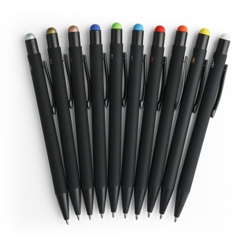 Penne a sfera in alluminio riciclato con finitura gommata Formentera